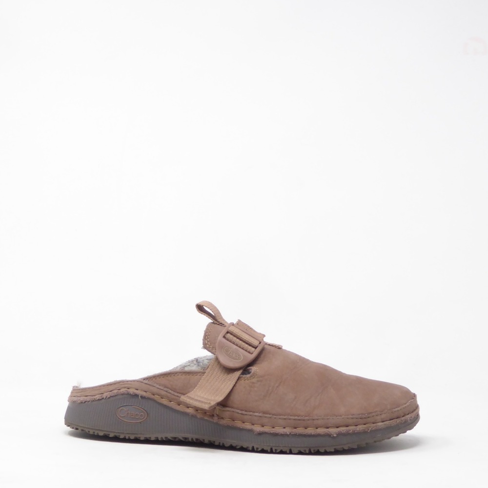Chaco Womens Paonia Clog Brown Leather Shearling Lined Slip On 9